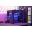 Lit mezzanine double en bois avec bureau