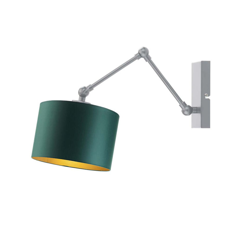 Finola Steel Armed Sconce, Green, Matte Grey