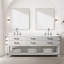 Meuble-lavabo double en chêne blanc 84 po X P 22 po D, avec plateau en quartz blanc-117970903-117970904