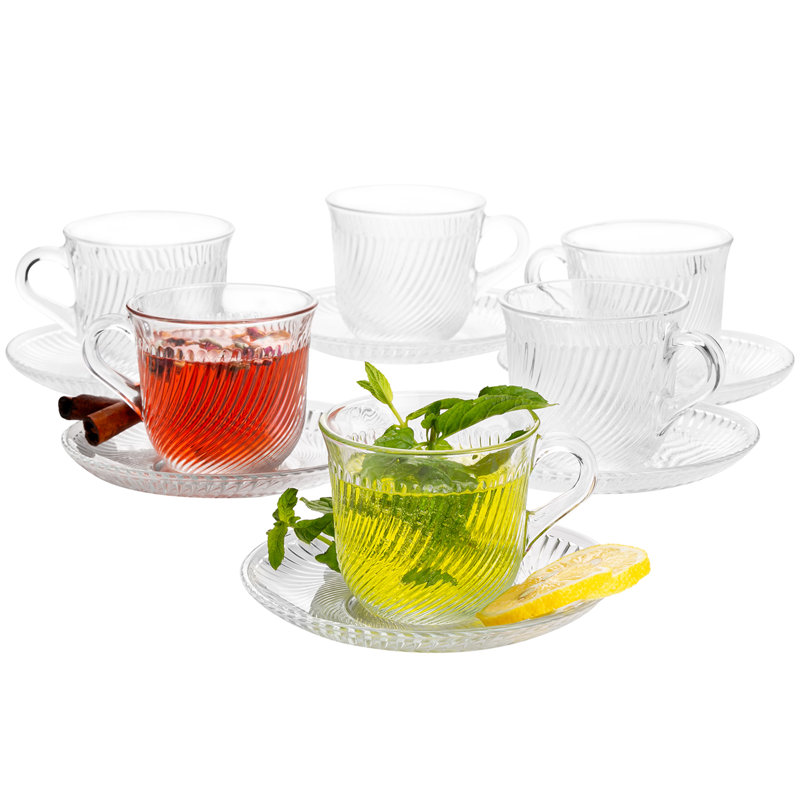 Glass Teacup and Saucer