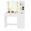 Table de coiffeuse à 6 tiroirs, bureau de maquillage avec miroir lumineux Charels 