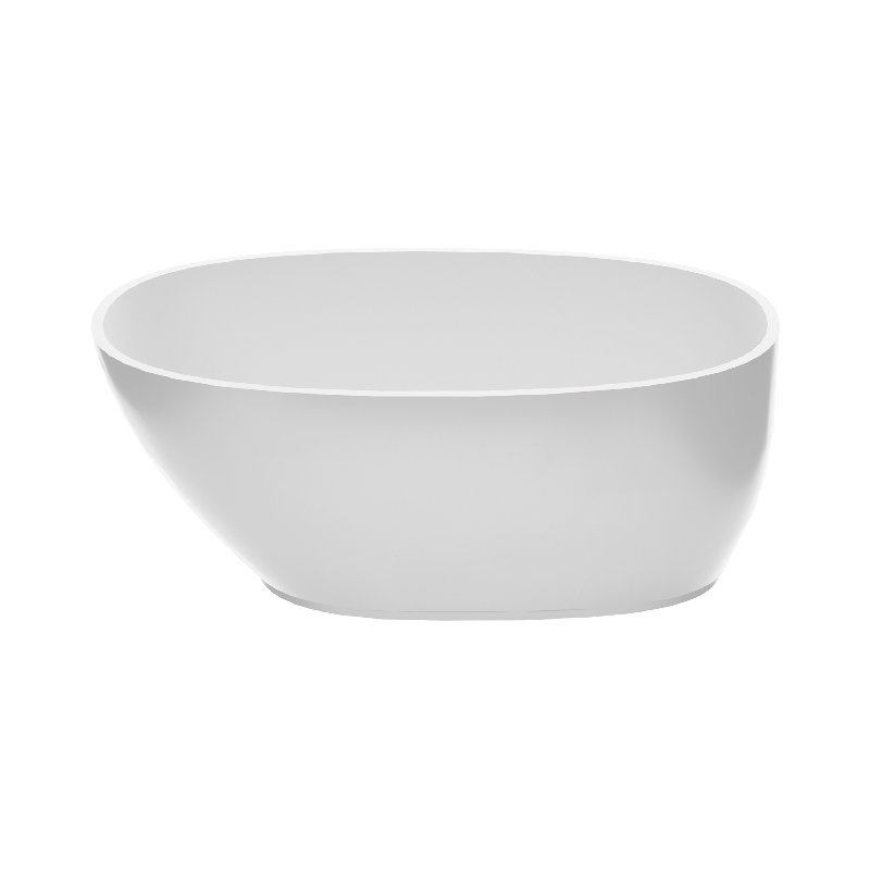 MTI Lydia 56.25" Freestanding Soaking Bathub, Gloss Biscuit