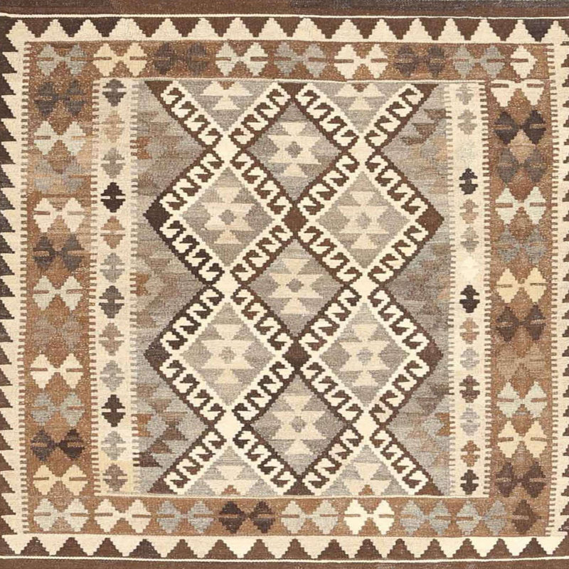 Tapis contemporain brun / noir, Carré 3 pi