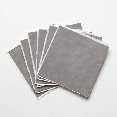 Micro Cement Dark Grey 15.25 x 15.25cm Self-adhesive Vinyl Wall Tiles Pack 6