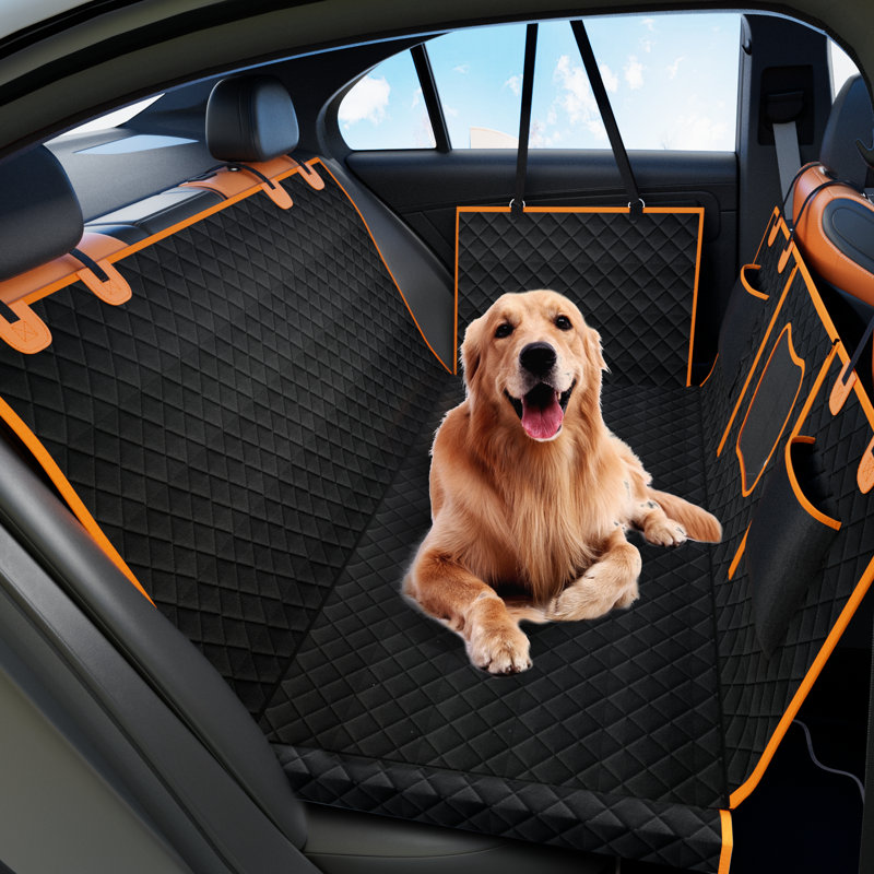 Housse pour siège d'auto pour chien, Noir / Orange