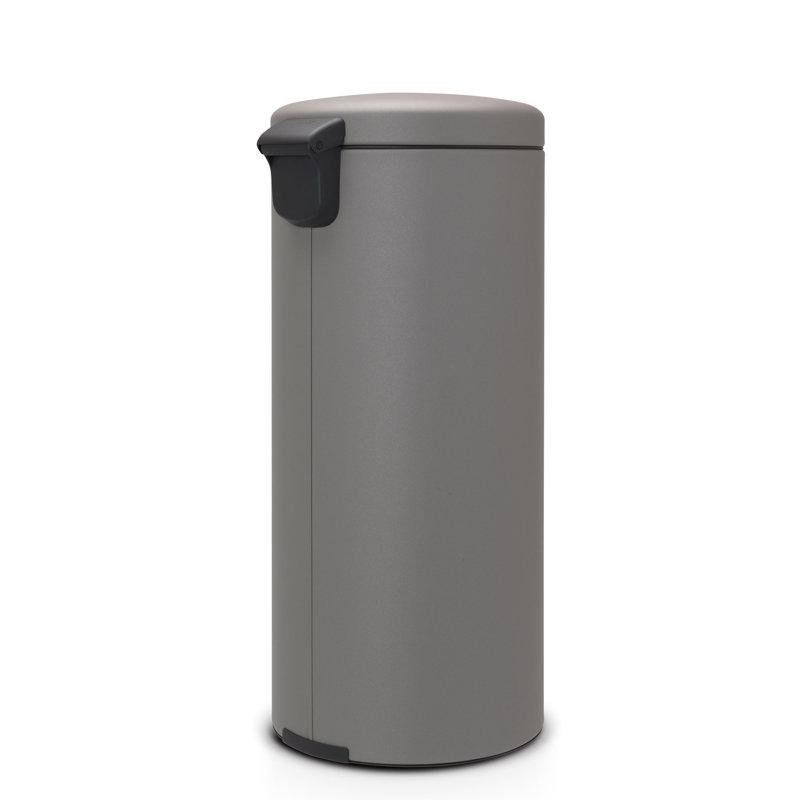 NewIcon Pedal Step On Trash Can, Grey/Brown/Blue, 30 L