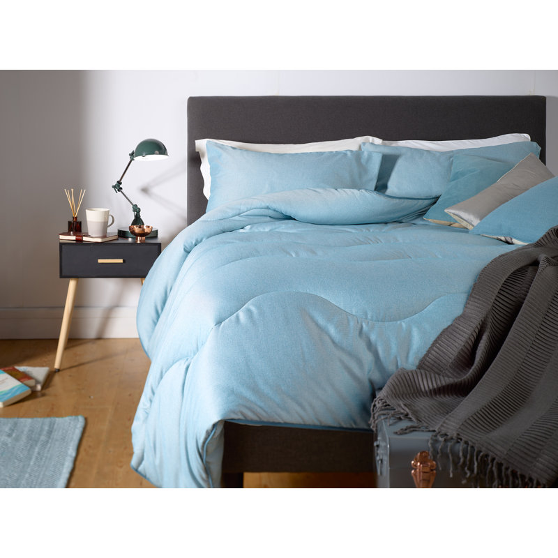 Édredon de couette tout-en-un Herringbone, Édredon grand, Bleu fjord