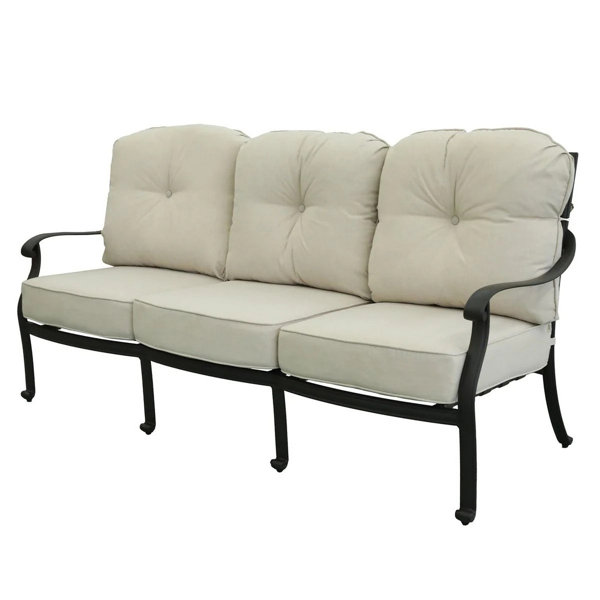 Alcott Hill® Collierville 75'' Metal Outdoor Patio Sofa with Sunbrella ...