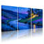 «Abstract Night River Landscape» avec 3 étoiles, art mural sur toile-1147137544