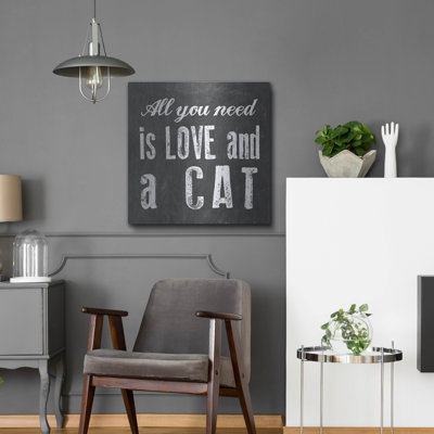  «All You Need Cat» par Erin Clark, art mural en métal, 24 po x 24 po
