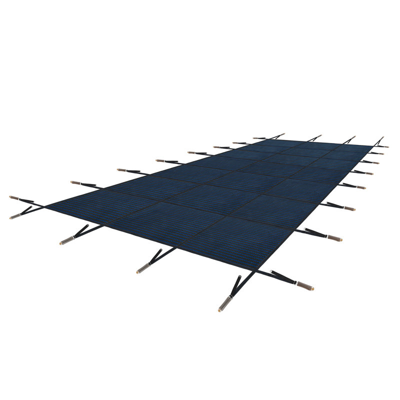 Housse de sécurité rectangulaire pour piscine, filet, Bleu, L 479,92 po x P 239,76 po