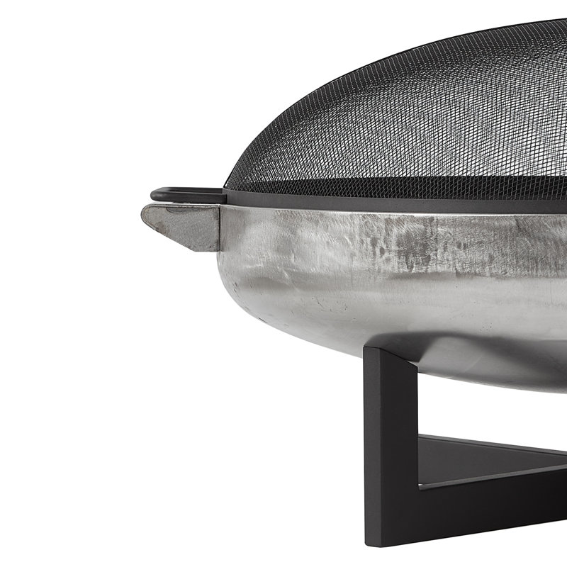 La Porte 34.5" Black and Rust Steel Wood Burning Fire Pit