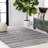 Aubriella Modern Offset Stripe Ivory/Black Indoor/Outdoor Rug-1001481543