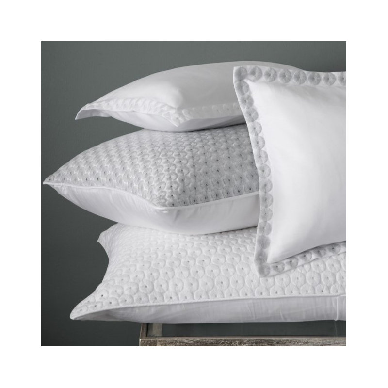 Angele 100% Cotton Sateen Sheet Set, Queen, white-silver