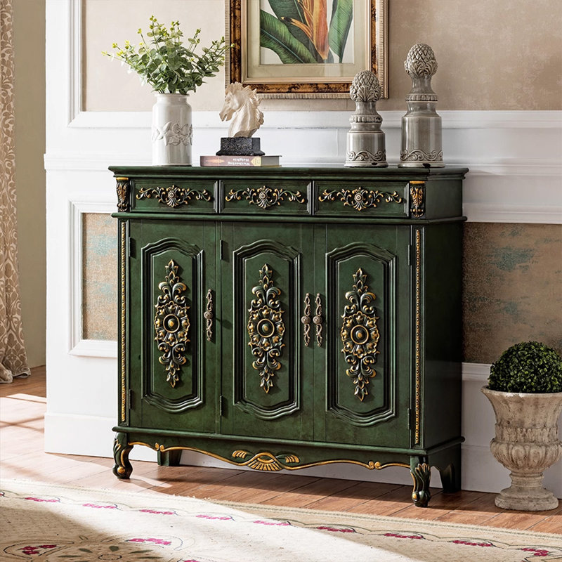 Banc de rangement vert pour chaussures en bois massif, Vert