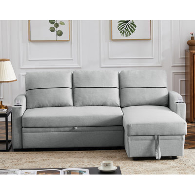Upholstered L-Shaped Sectional Reversible