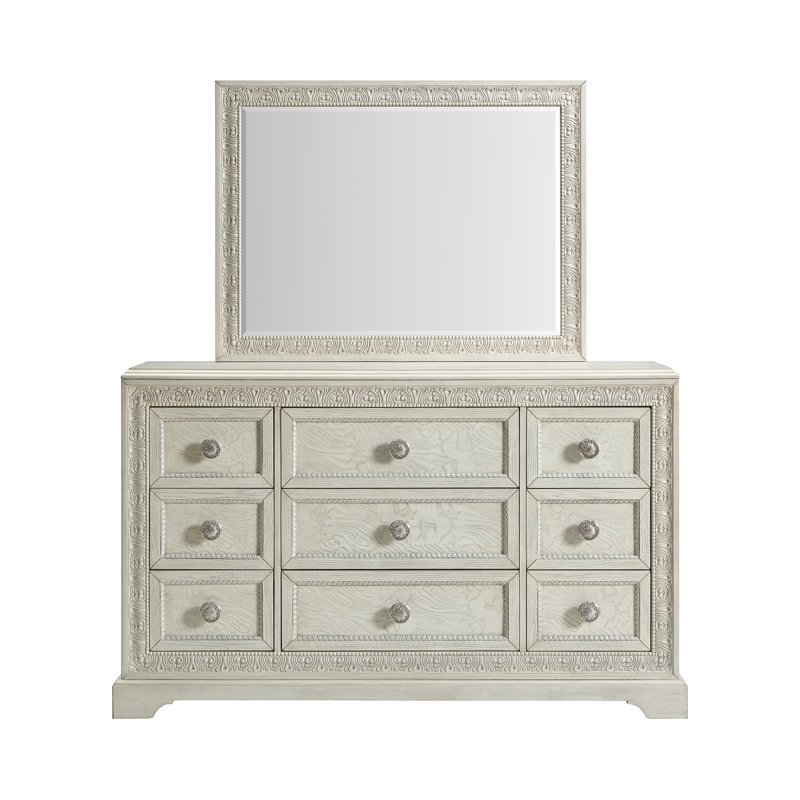 Ensemble commode et miroir Armor blanc
