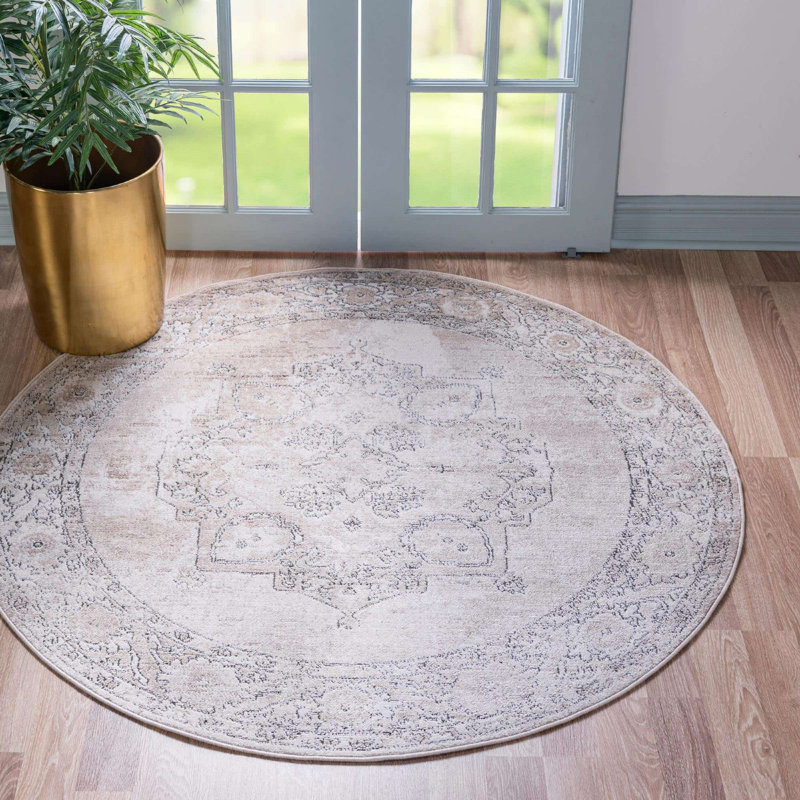 Moree Ikat Indoor Rug, Round 7'