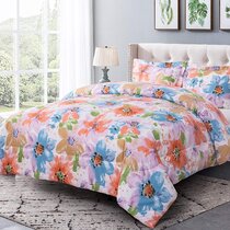 ROSENMYRTEN comforter and pillowcase(s), pink floral pattern, Full