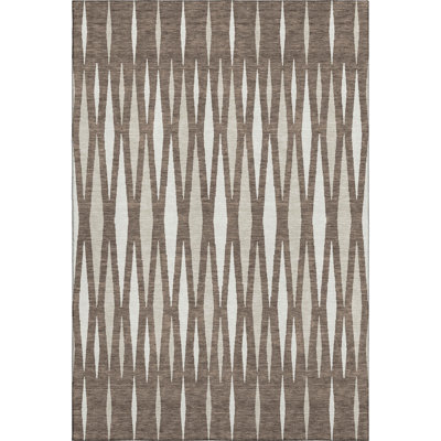Premium Machine Washable Prisco Brown Rug