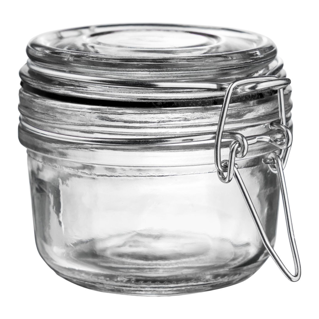 Argon Tableware - Glass Storage Jars with Labels - Black Seal