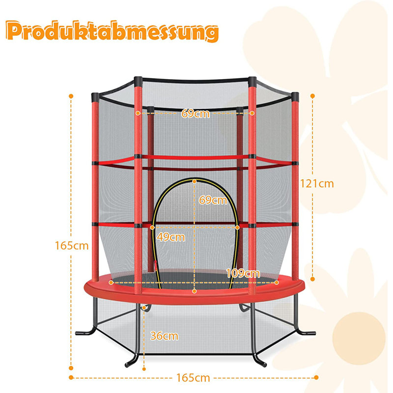 Jennie Freeport Park ft Hexagon Backyard Trampoline with Safety Enclosure