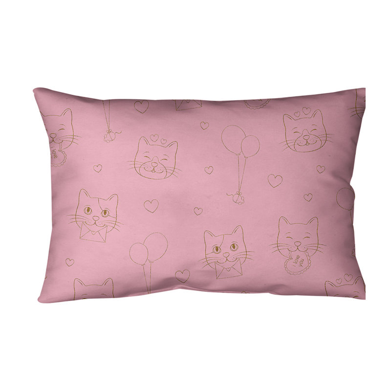 Coussin lombaire st day, Rose / Paillettes dorées