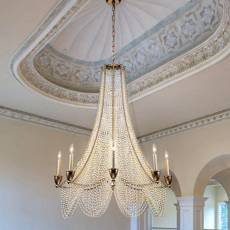 Lustre empire à 8 lumières avec détails en cristal Hildah