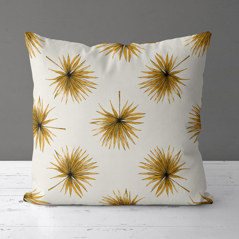 Housse de coussin carrée Venessa/insert, Crème / jaune