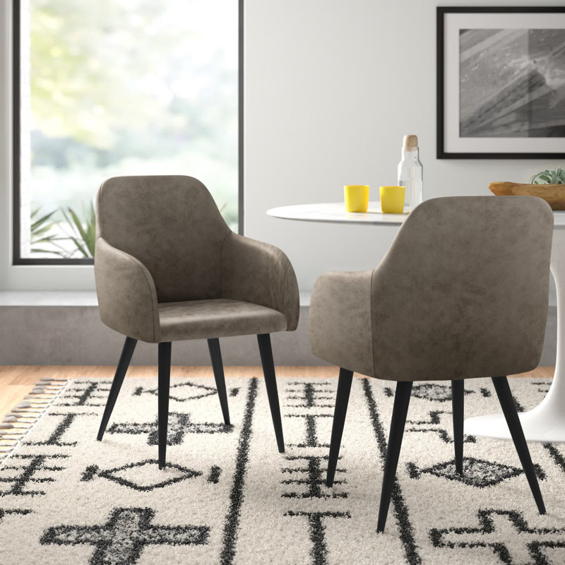 Chaise de salle à manger Agostini, Taupe, Noir