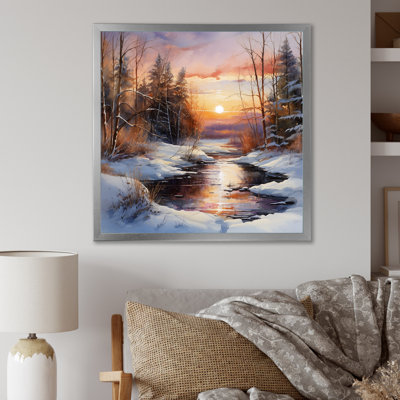 Sunrise Winter Country Panorama III, reproduction d'art sur toile