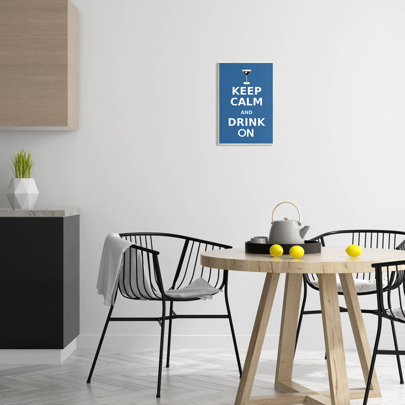 Keep Calm & Drink On Blue MDF Wall Plaque