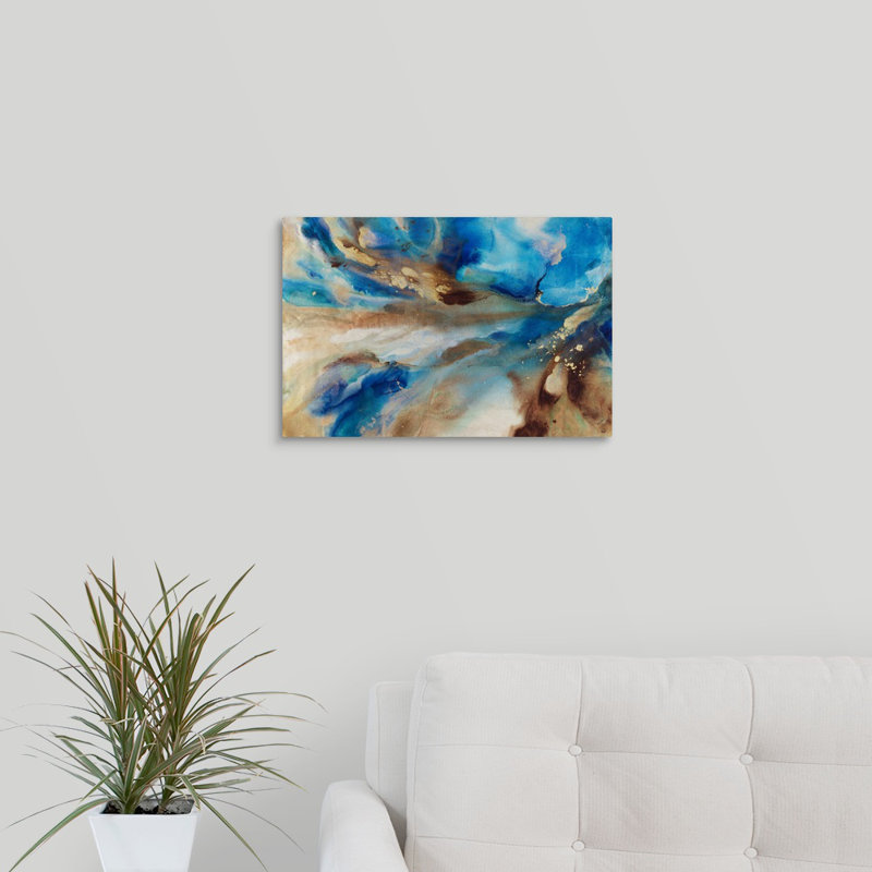 « flowing horizon », peinture sur toile, Toile tendue, H 12 po x l 18 po x P 1,25 po