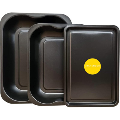 KITCHENEUR 3 Piece Non-Stick Aluminium Bakeware Set
