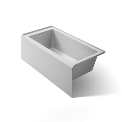 Underscore 60" x 30" Rectangular Alcove Soaking Bathtub with Slotted Overflow and Integral Apron