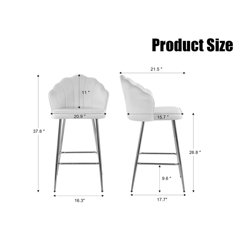 Shell Shape Bar Chair, Green