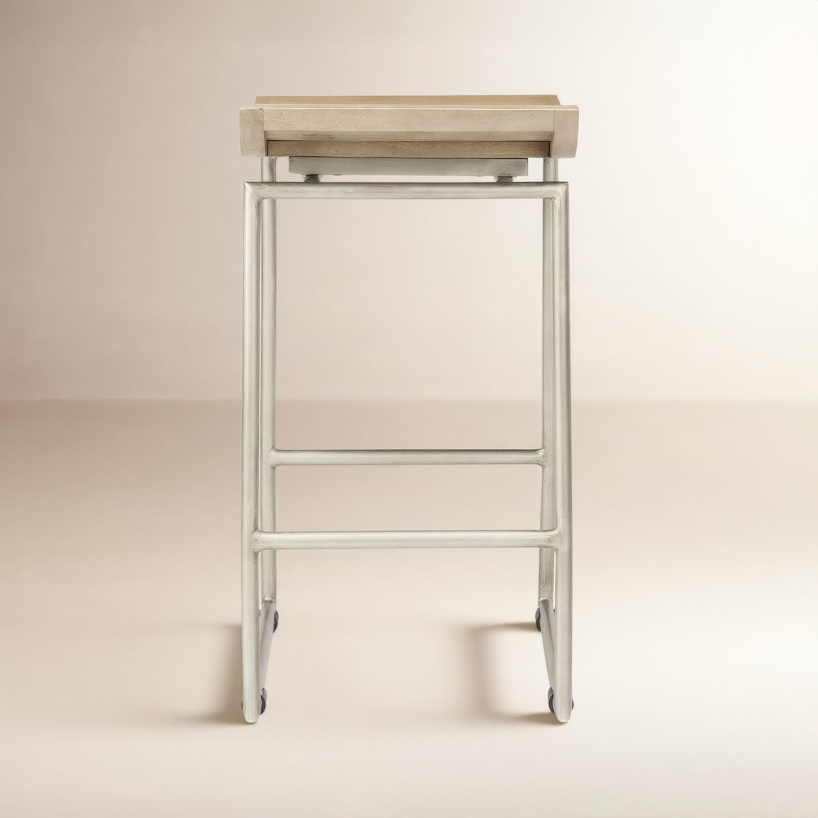Barlow Solid Mango Wood Counter & Bar Stool, Counter Stool (24.25" Seat Height), Silver/Natural