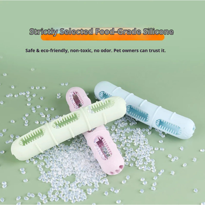 Brosse à saucisse pour chien en silicone de qualité alimentaire - Nettoyage des dents et jouet à mâcher résistant aux morsures (soins dentaires + jeu interactif), bleu