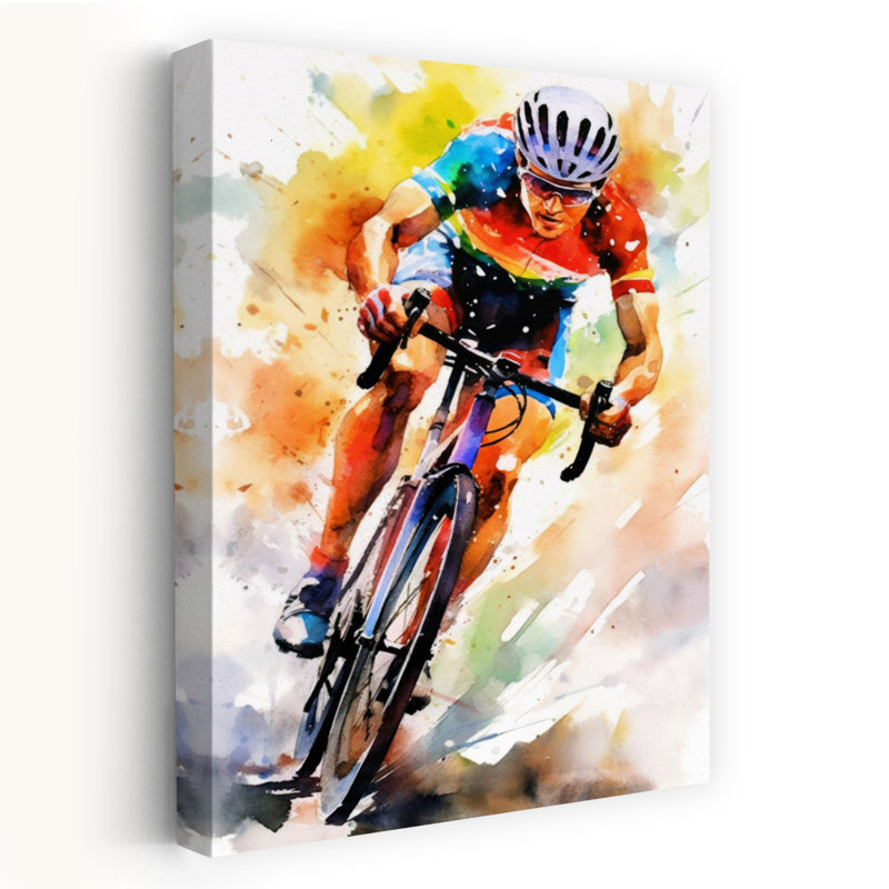 Vibrant Cycling Motion, impression murale contemporaine, H 60 po x l 40 po