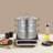 Stainless Steel 3-Tier Steamer Pot with Visual Lid Large Capacity Multi-Layer Steamer Pot Set for Gas and Induction Cooktops