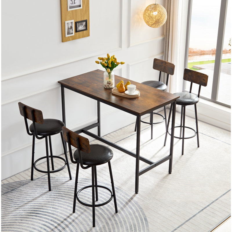 Ensemble de table de bar Edalberto pour 4 personnes
