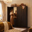 4-Door 2-Drawer Wardrobe With Mirror Panel-963523448