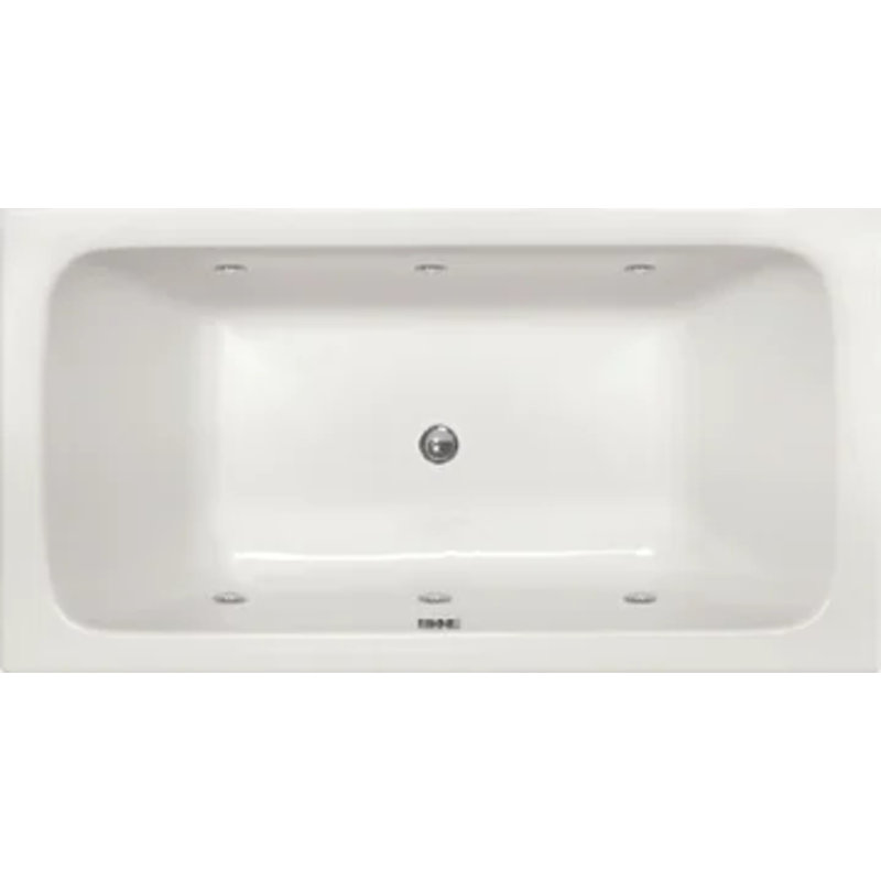 Danube 60'' x 32'' Solid Surface Bathtub, Matte White, Polished Chrome