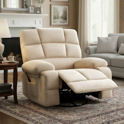 Oversized Massage Recliner Chair with Heating, Swivel Glider Rocker Chair