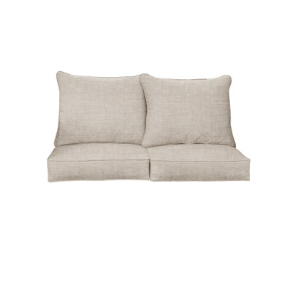 Sunbrella Outdoor Solid Loveseat Pillow and Cushion Set