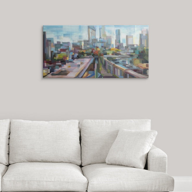 «Brodix Afprès Over the Highway» par Brooke Borcherding - reproduction, H 12 po x l 24 po x P 1,5 po, Toile