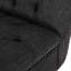 Chaise longue Comfy Curvy, tissu gris anthracite piqué à boutons et à losanges, chaise longue à pieds en bouleau, style bois