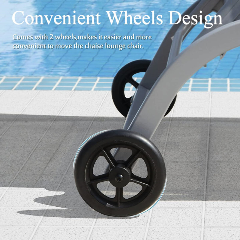 Khaki Outdoor Chaise Lounge Chairs . 5 Adjustable Positions, Extra-Comfortable. Aluminum Construction, Protection. Wheels For Mobility, Classy Look Of 3. Position Backrests. Aluminium, Comfortable