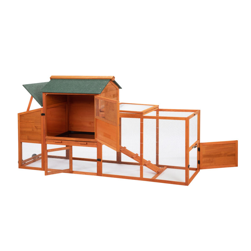 Poulailler portatif mobile avec boîte de nidification, Orange