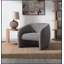 Fauteuil d'appoint en tweed brun et gris Livia avec ressorts ensachés et structure en bois robuste, parfait pour les salons modernes